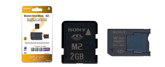 2GB Memory Stick Micro™ M2™ (includes M2 Duo adaptor) 2GB Memory Stick Micro™ M2™ (includes M2 Duo adaptor)