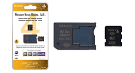 4GB Memory Stick Micro™ M2™ (includes M2 Duo adaptor) 4GB Memory Stick Micro™ M2™ (includes M2 Duo adaptor)